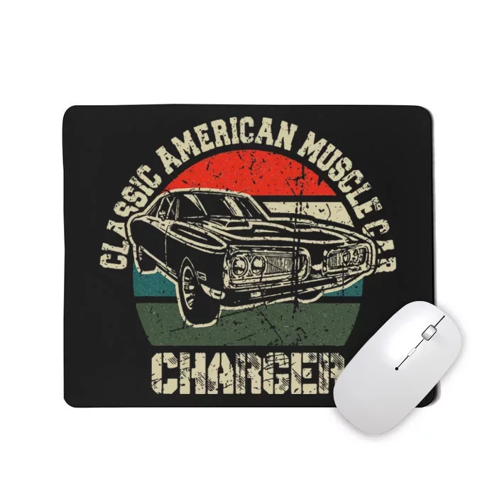 Classic American Vintage Muscle Car Charger 1960s 1970s Fan Mousepad