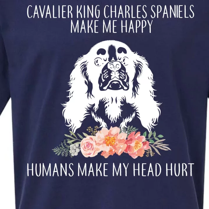 Cavalier King Charles Make Me Happy Sueded Cloud Jersey T-Shirt