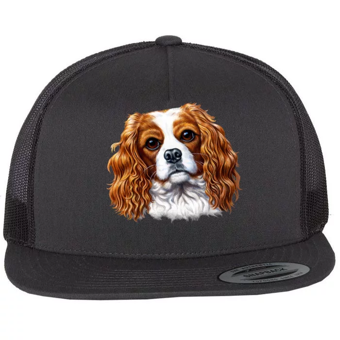 Cavalier King Charles Spaniel Dog Flat Bill Trucker Hat