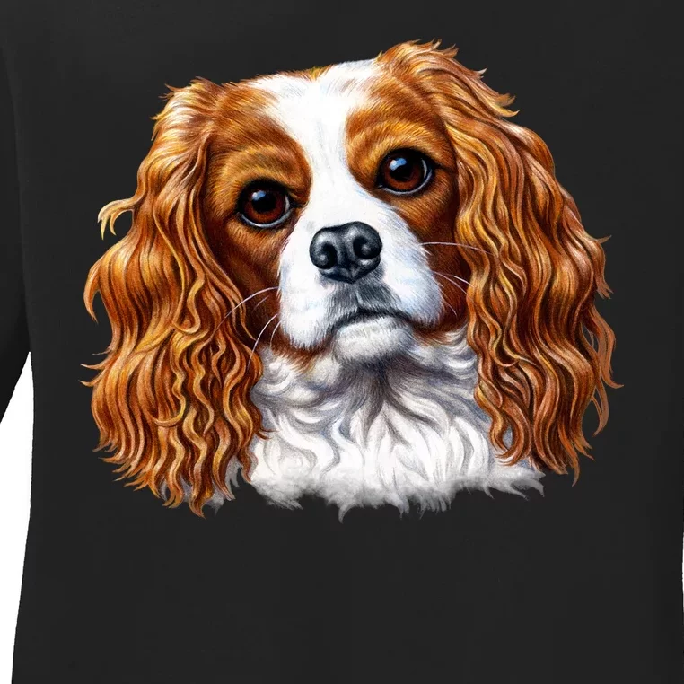 Cavalier King Charles Spaniel Dog Ladies Long Sleeve Shirt