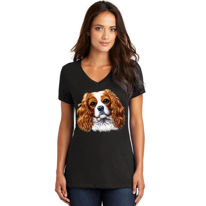 Cavalier King Charles Spaniel Dog Women's V-Neck T-Shirt