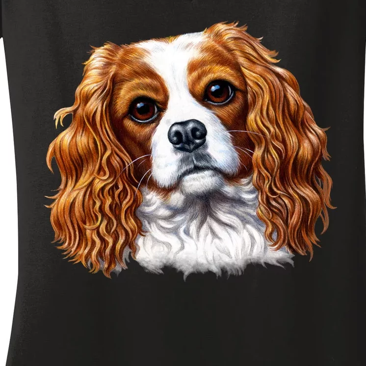 Cavalier King Charles Spaniel Dog Women's V-Neck T-Shirt