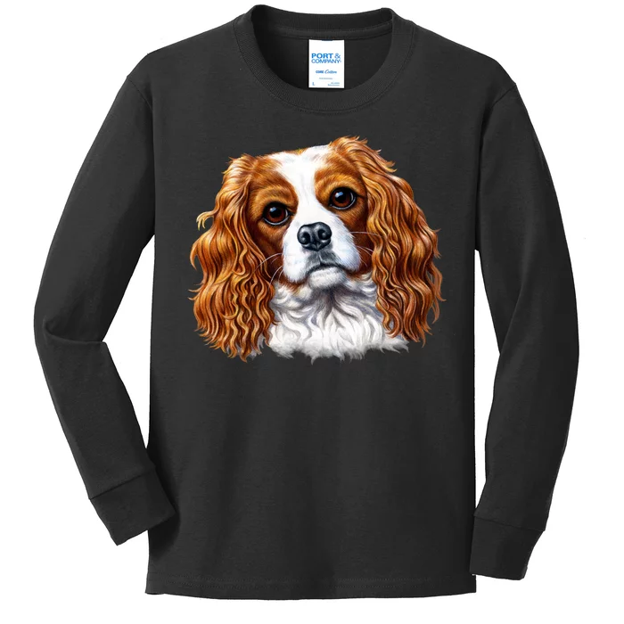 Cavalier King Charles Spaniel Dog Kids Long Sleeve Shirt