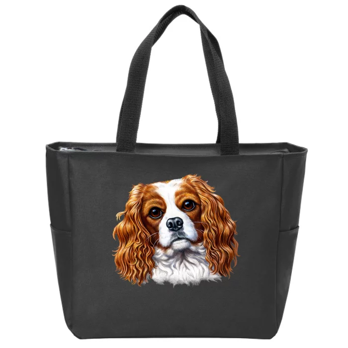 Cavalier King Charles Spaniel Dog Zip Tote Bag