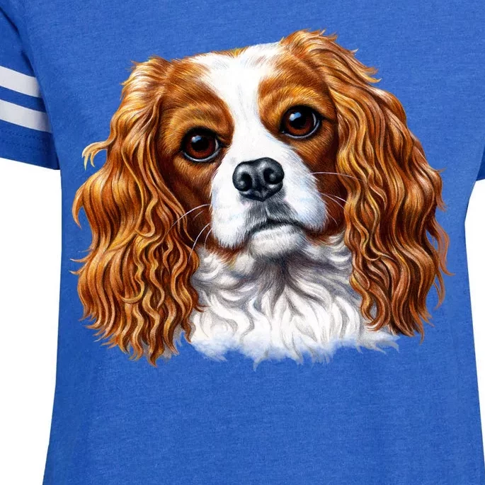 Cavalier King Charles Spaniel Dog Enza Ladies Jersey Football T-Shirt