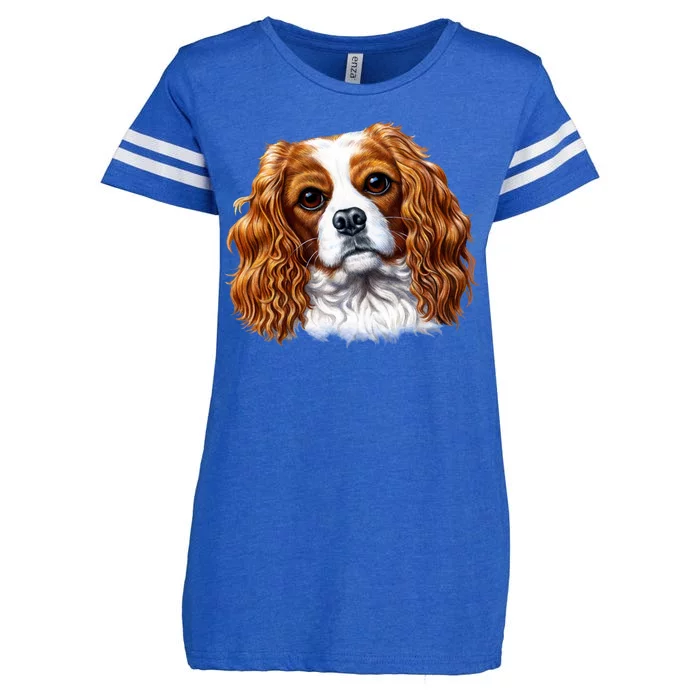 Cavalier King Charles Spaniel Dog Enza Ladies Jersey Football T-Shirt