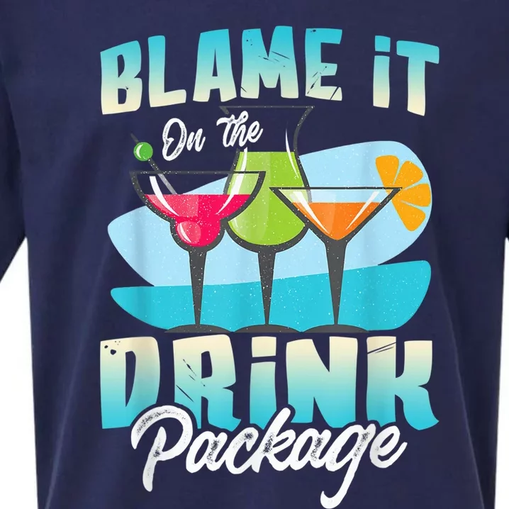 Cruise Alcohol Wine Lover Blame It On The Drink Package Sueded Cloud Jersey T-Shirt