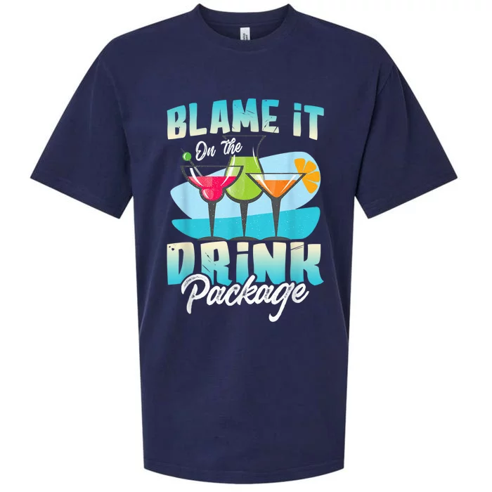 Cruise Alcohol Wine Lover Blame It On The Drink Package Sueded Cloud Jersey T-Shirt