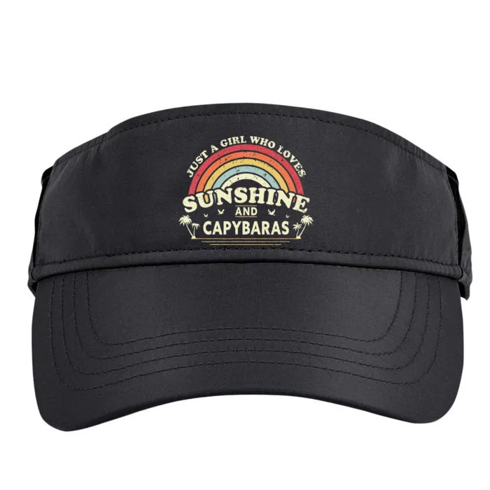 Capybara A  Who Loves Sunshine And Capybaras Adult Drive Performance Visor