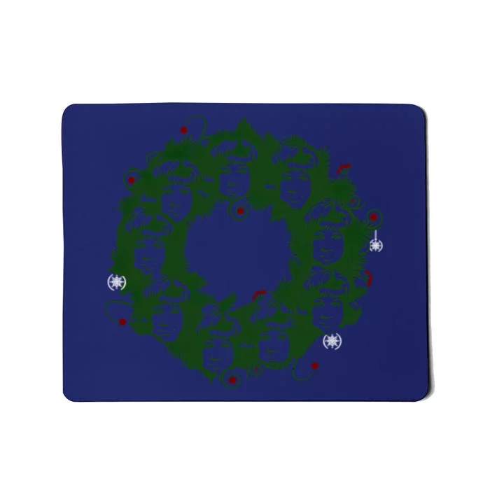 Christmas A Wreath A Franklin Funny Marry Christmas Santa Claus Gives Gifts Mousepad