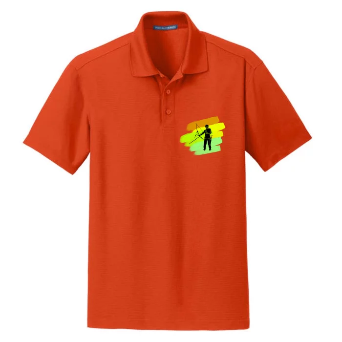 Cool Archer With Bow Rchery Fans And Bows Sport Lovers Gift Dry Zone Grid Performance Polo