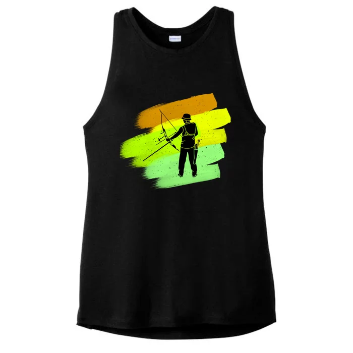 Cool Archer With Bow Rchery Fans And Bows Sport Lovers Gift Ladies Tri-Blend Wicking Tank