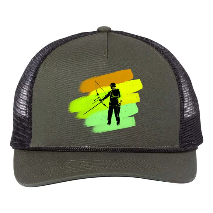 Cool Archer With Bow Rchery Fans And Bows Sport Lovers Gift Retro Rope Trucker Hat Cap