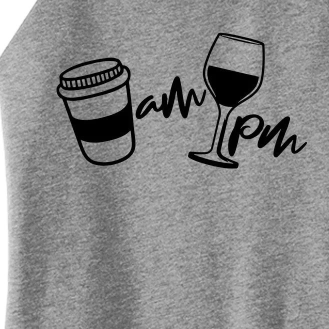 Coffee Am Wine Pm Women’s Perfect Tri Rocker Tank