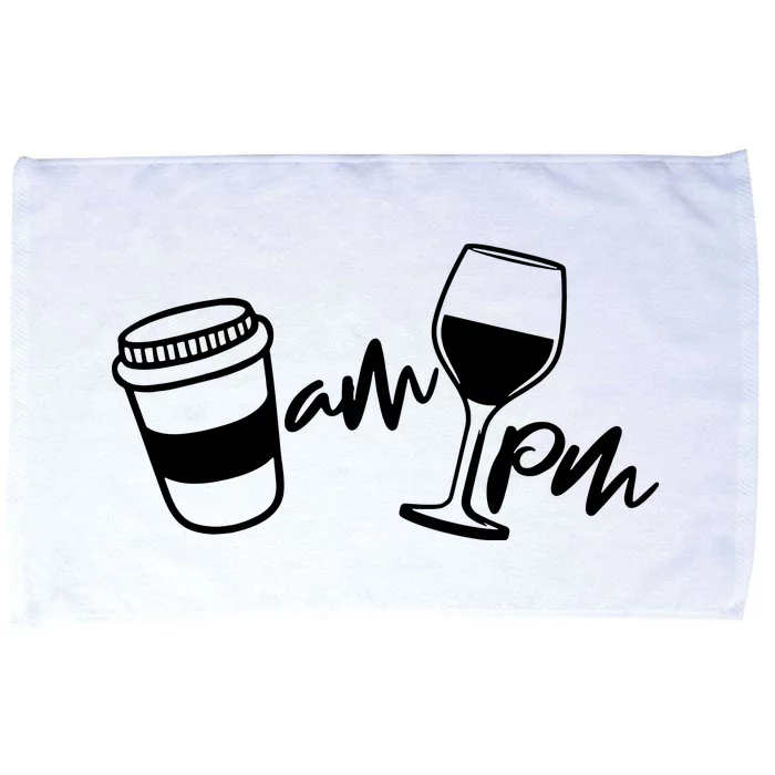 Coffee Am Wine Pm Microfiber Hand Towel