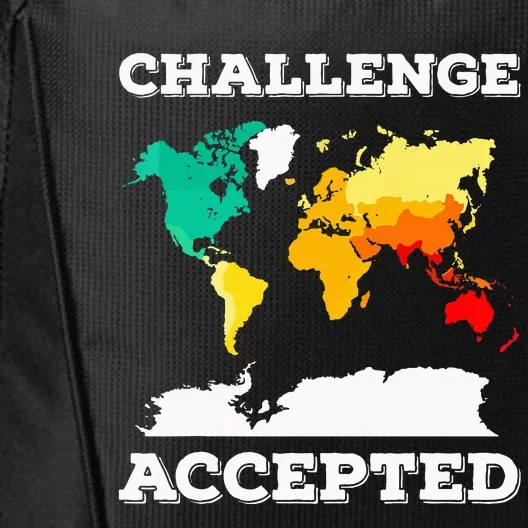 Challenge Accepted World Map Travel World Traveler City Backpack