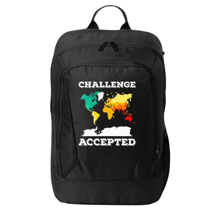 Challenge Accepted World Map Travel World Traveler City Backpack