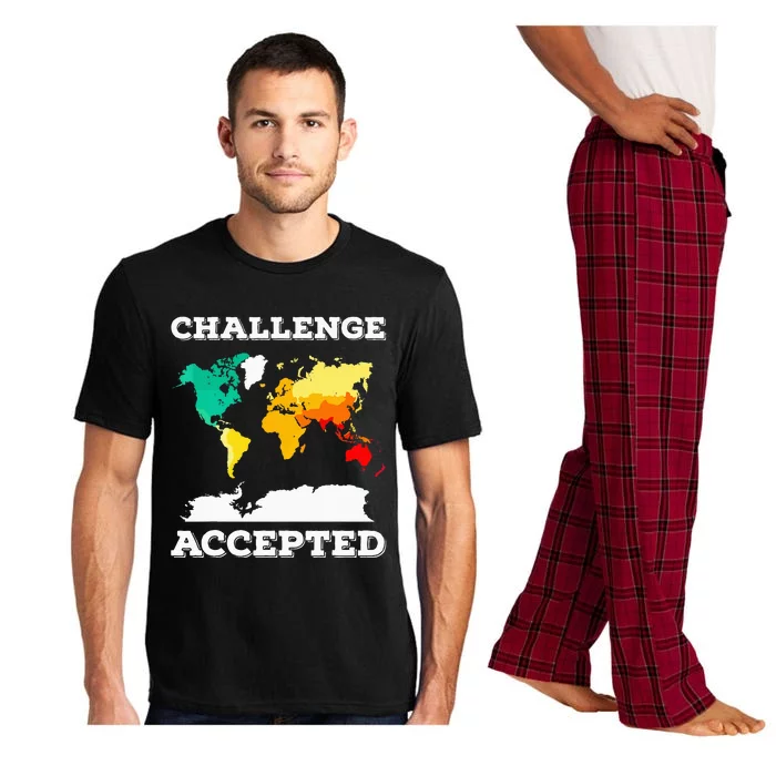 Challenge Accepted World Map Travel World Traveler Pajama Set