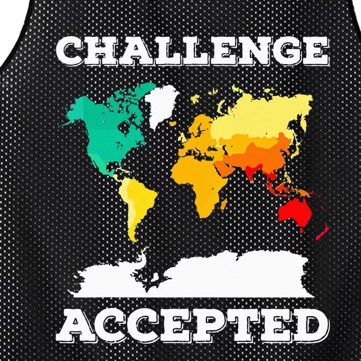 Challenge Accepted World Map Travel World Traveler Mesh Reversible Basketball Jersey Tank