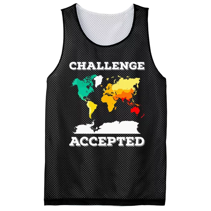 Challenge Accepted World Map Travel World Traveler Mesh Reversible Basketball Jersey Tank