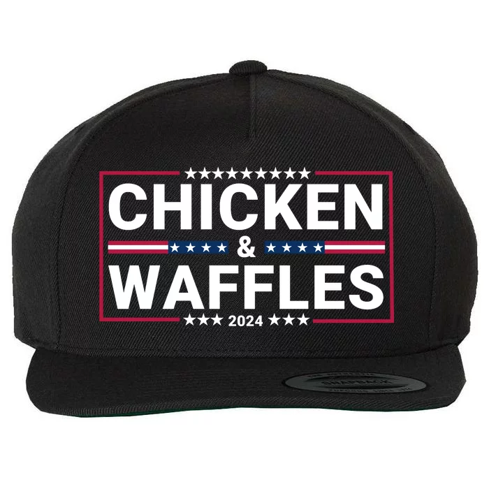 Chicken And Waffles 2024 Political Election Food Junkie Funny Food Lover Wool Snapback Cap