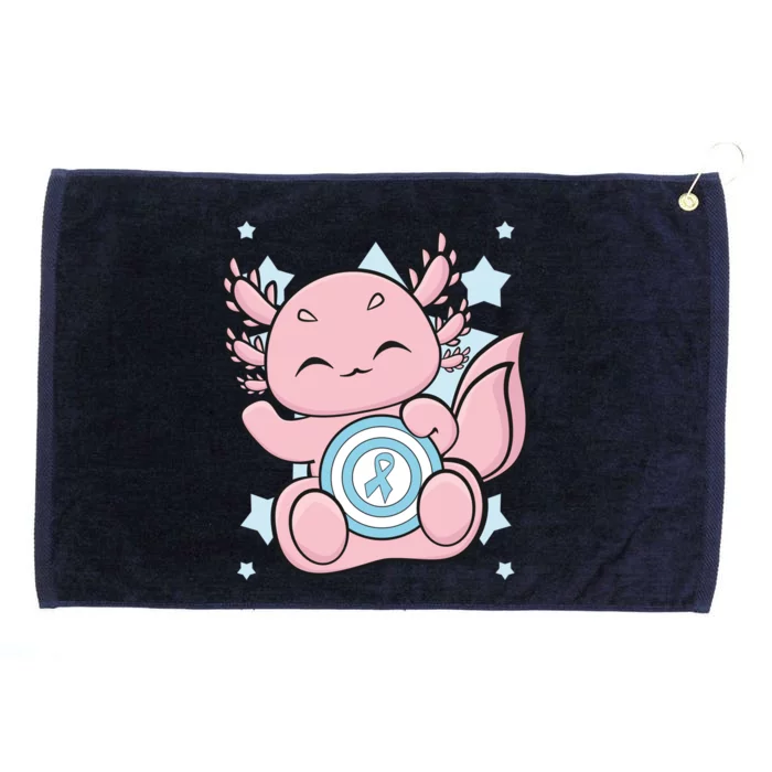 Cute Axolotl With Blue Ribbon For Diabetes Awareness Great Gift Grommeted Golf Towel