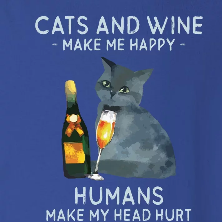 Cats And Wine Make Me Happy Hu Make My Head Hurt Funny Meaningful Gift Toddler Long Sleeve Shirt