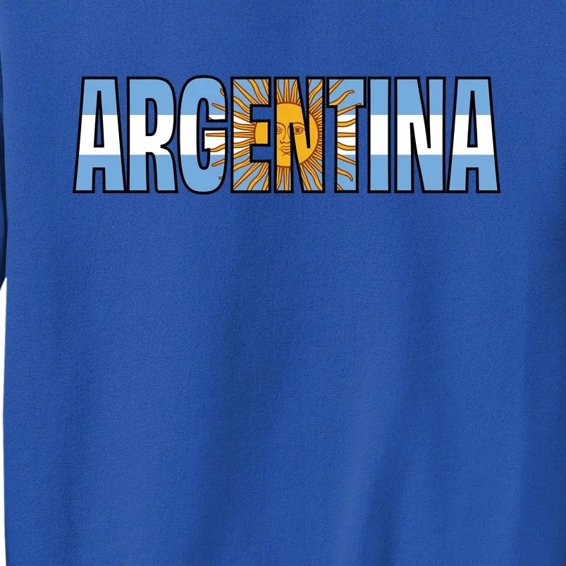 Cool Argentina Word Mashup Country Flag Tall Sweatshirt