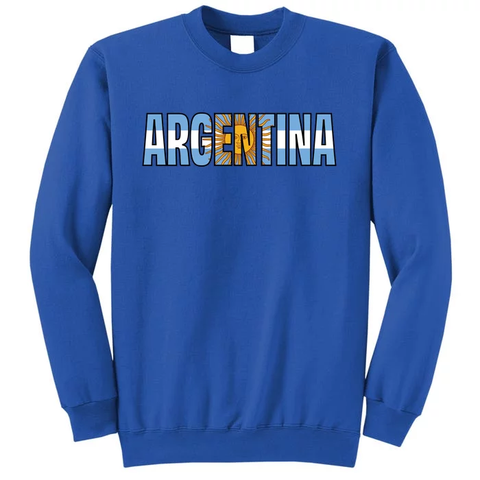 Cool Argentina Word Mashup Country Flag Tall Sweatshirt