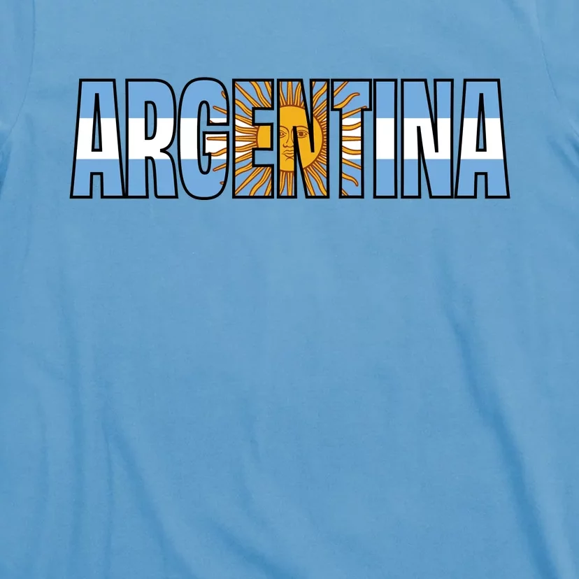 Cool Argentina Word Mashup Country Flag T-Shirt