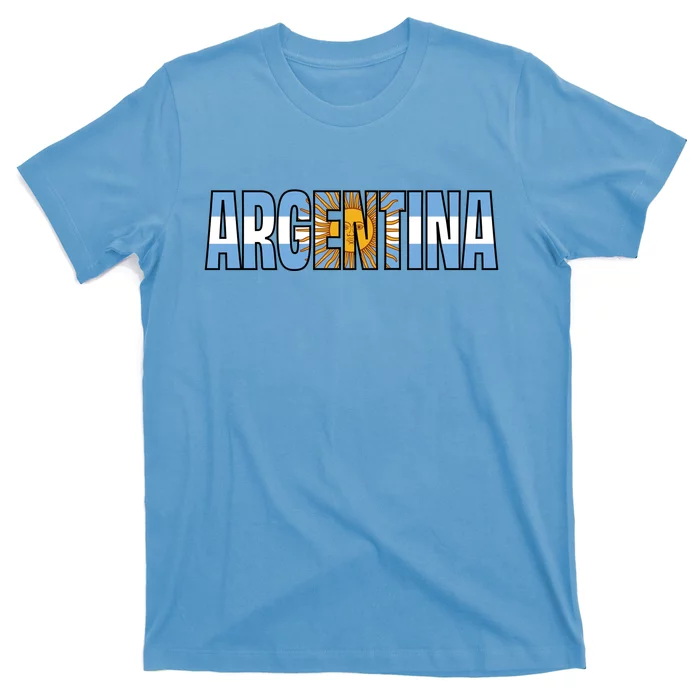 Cool Argentina Word Mashup Country Flag T-Shirt