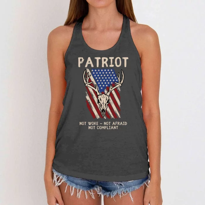 Conservative Anti Woke Politically Incorrect Women's Knotted Racerback Tank