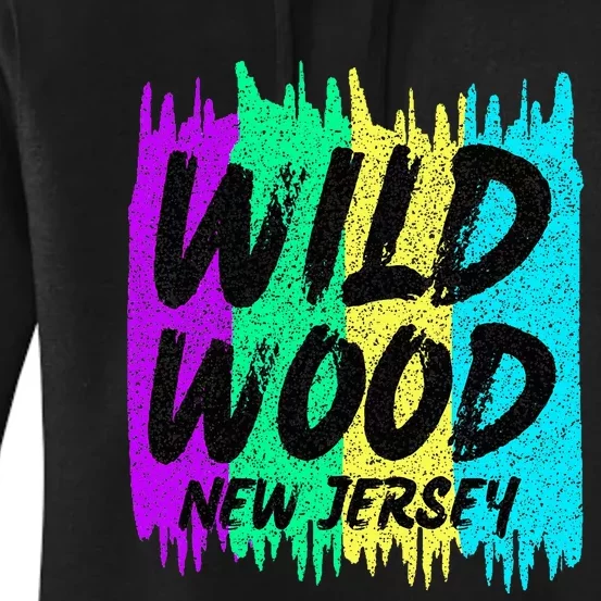 Cool Artsy Wild Wood New Jersey Beach Lover Boardwalk Women's Pullover Hoodie