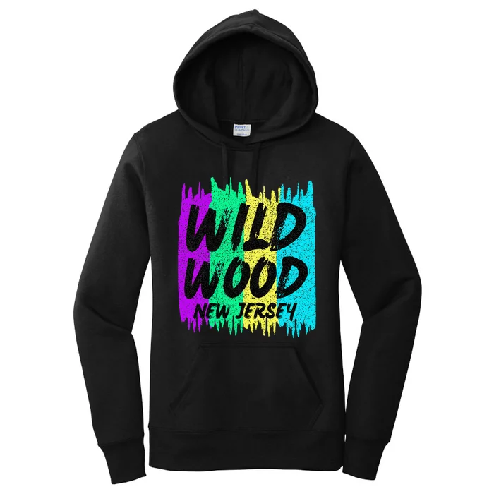 Cool Artsy Wild Wood New Jersey Beach Lover Boardwalk Women's Pullover Hoodie