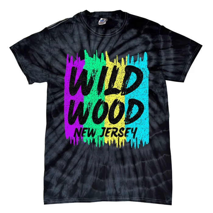 Cool Artsy Wild Wood New Jersey Beach Lover Boardwalk Tie-Dye T-Shirt