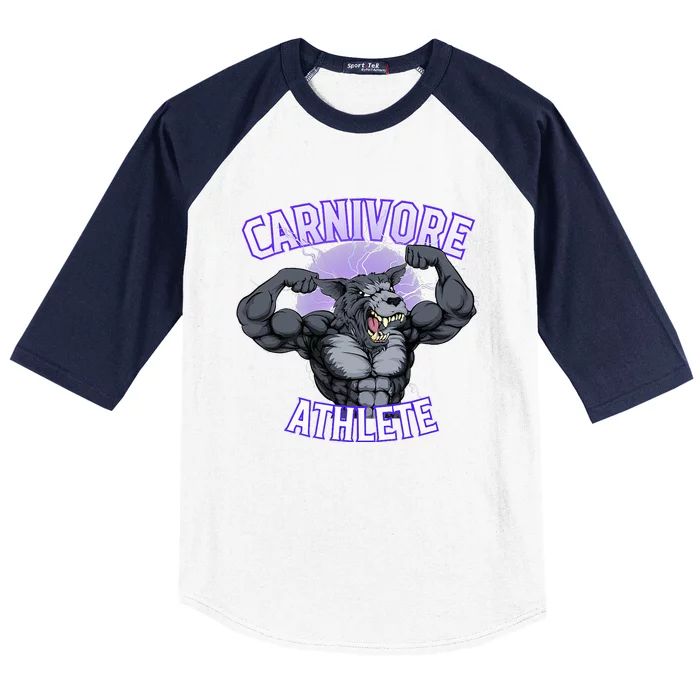 Carnivore Athlete (Werewolf Design) Baseball Sleeve Shirt