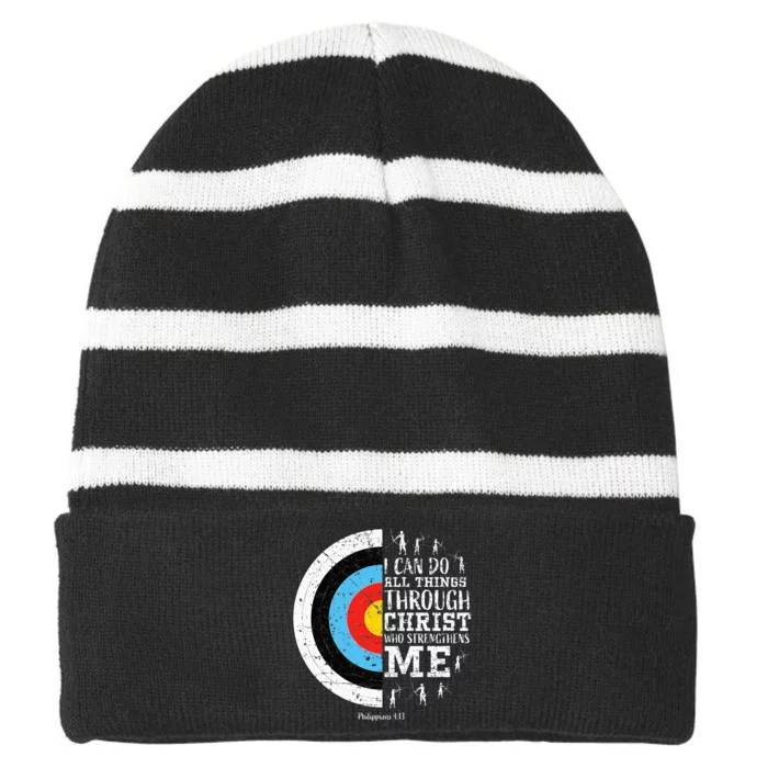 Cute Archery Women N Kids Gifts Men Striped Beanie with Solid Band