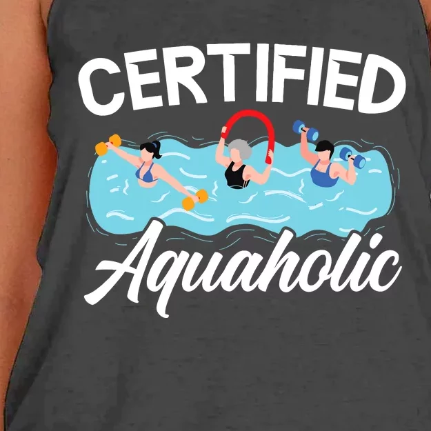 Certified Aquaholic Water Aerobics Instructor Fitness Women's Knotted Racerback Tank