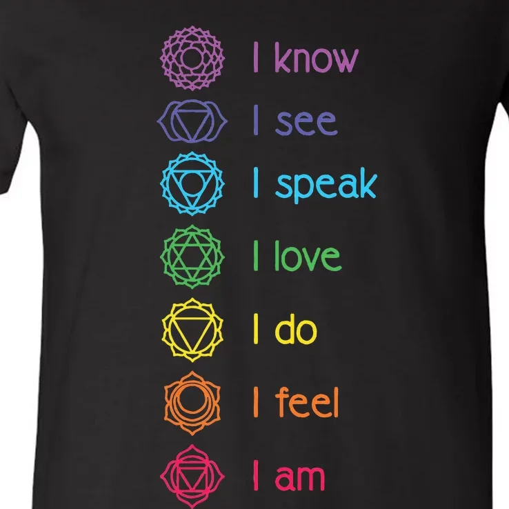 Chakra Alignment Yoga Meditation Spiritual V-Neck T-Shirt