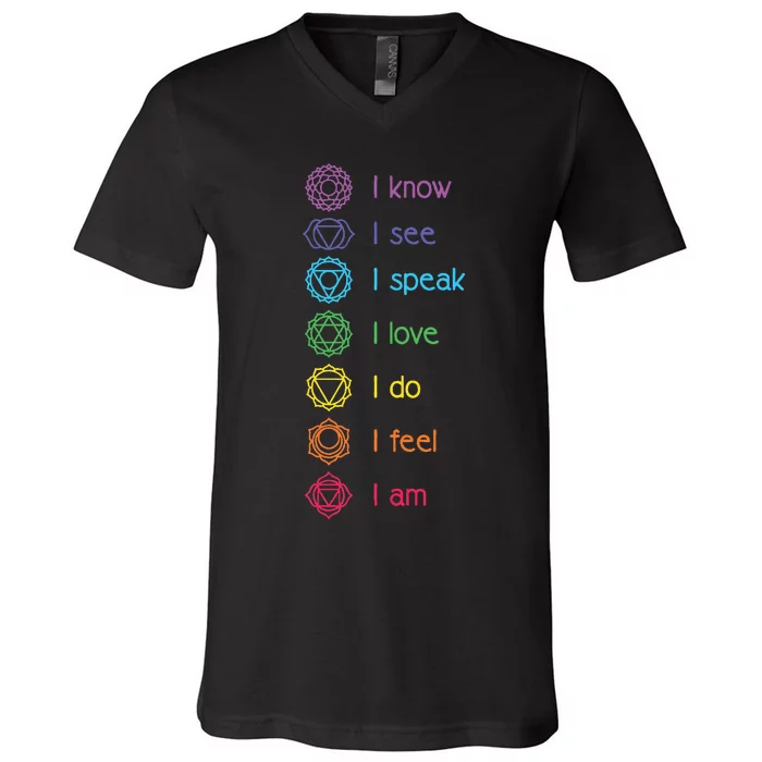 Chakra Alignment Yoga Meditation Spiritual V-Neck T-Shirt