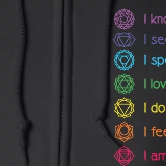 Chakra Alignment Yoga Meditation Spiritual Full Zip Hoodie