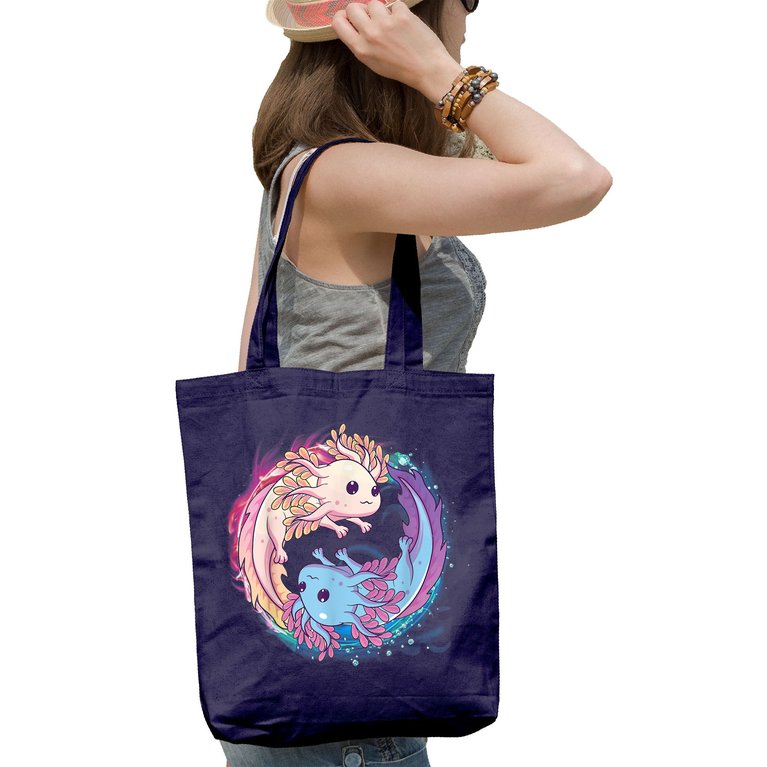 Cute Axolotl Yin Yang Plush Pets Girls Kid Official Teenager Tote Bag