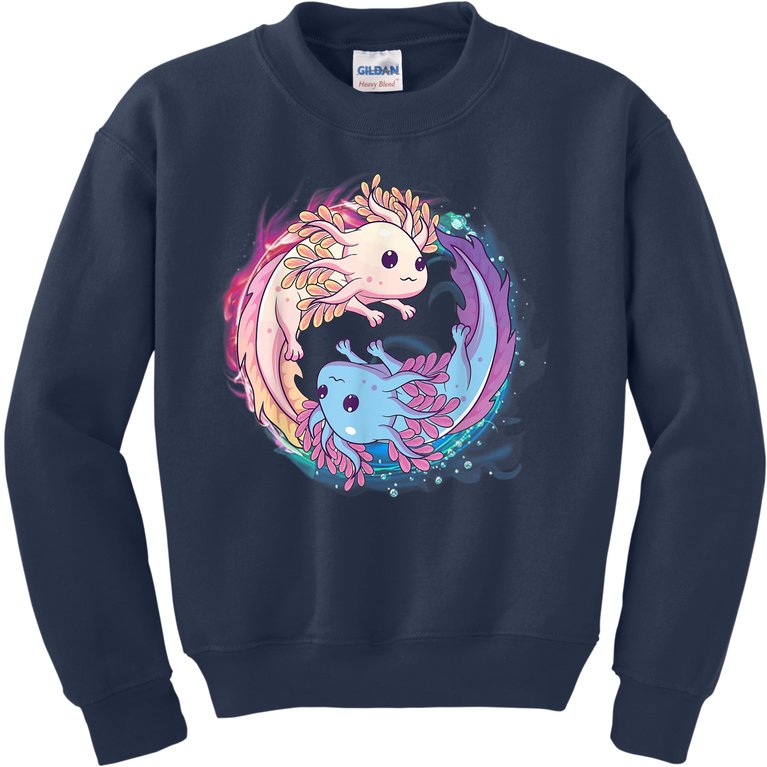 Cute Axolotl Yin Yang Plush Pets Girls Kid Official Teenager Kids Sweatshirt