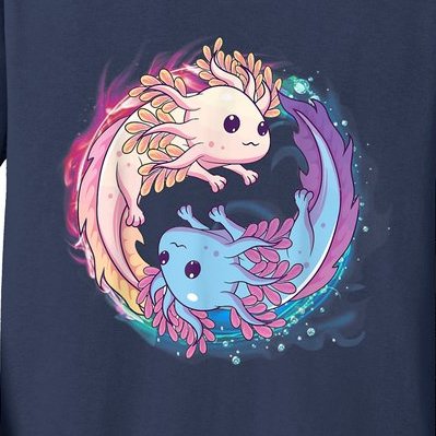 Cute Axolotl Yin Yang Plush Pets Girls Kid Official Teenager Kids Long Sleeve Shirt