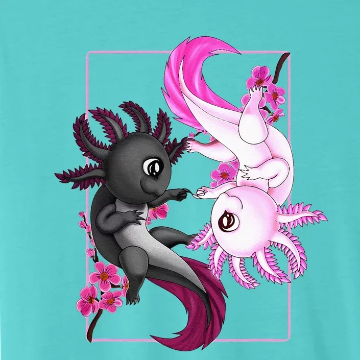 Cute Axolotl Yin Yang Plush Pets Cherry Blossom ChromaSoft Performance T-Shirt