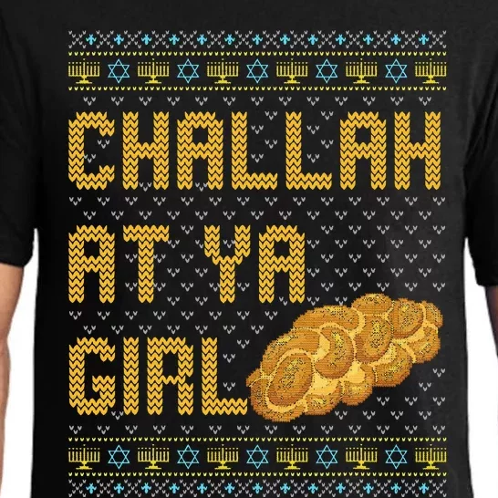 Challah At Ya Girl Funny Ugly Hanukkah Sweater Chanukah Pajama Set