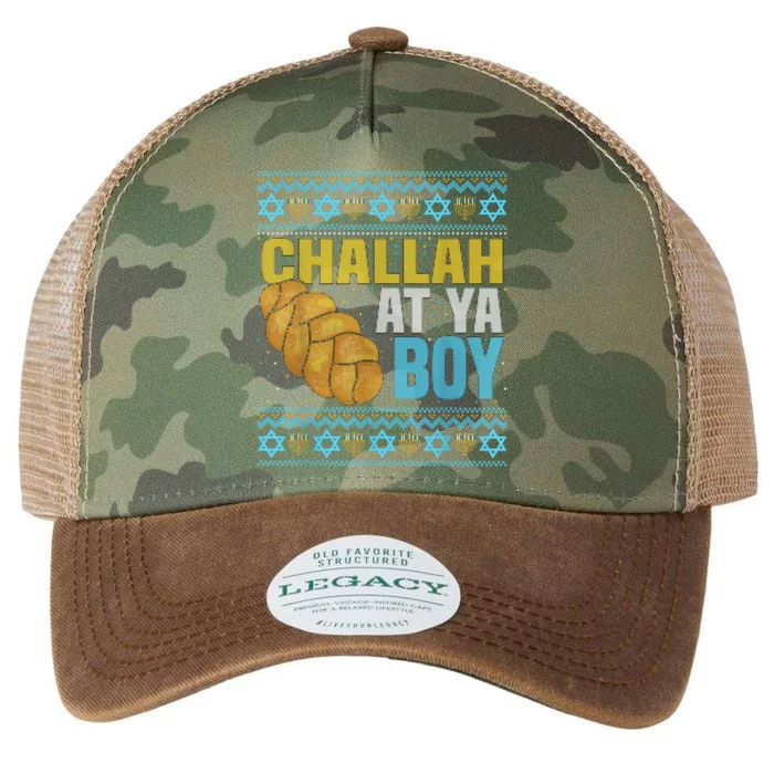 Challah At Ya  Funny Ugly Hanukkah Sweater Pajamas Shirt Legacy Tie Dye Trucker Hat