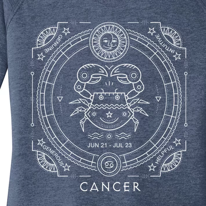 Cancer Astrological Zodiac Water Sign Gift Women's Perfect Tri Tunic Long Sleeve Shirt