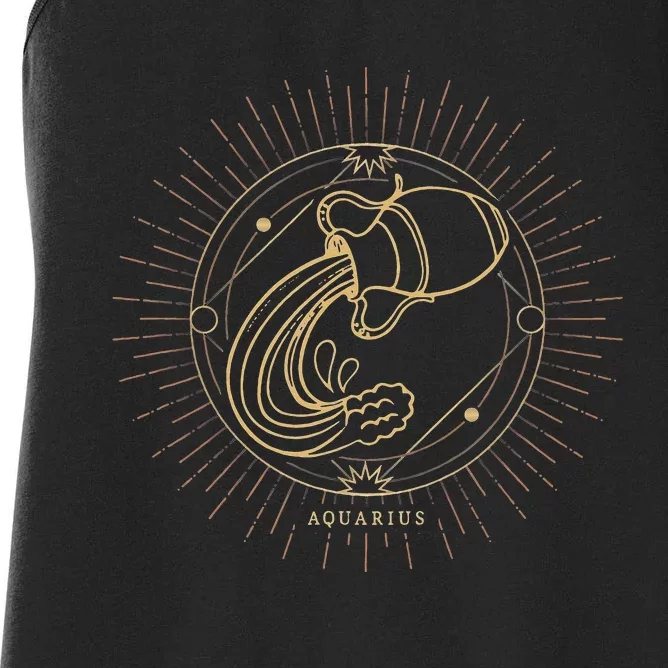 Celestial Aquarius Zodiac Sign November December Birthday Women's Racerback Tank