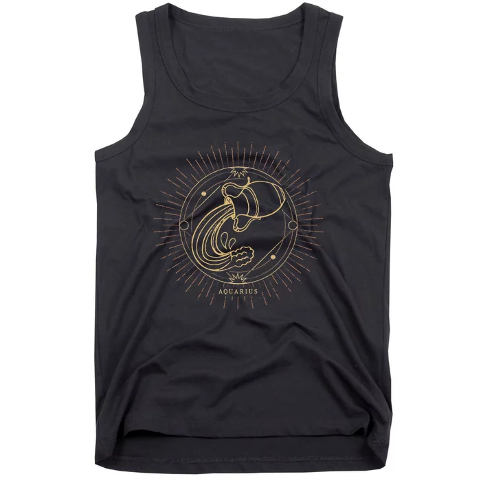 Celestial Aquarius Zodiac Sign November December Birthday Tank Top